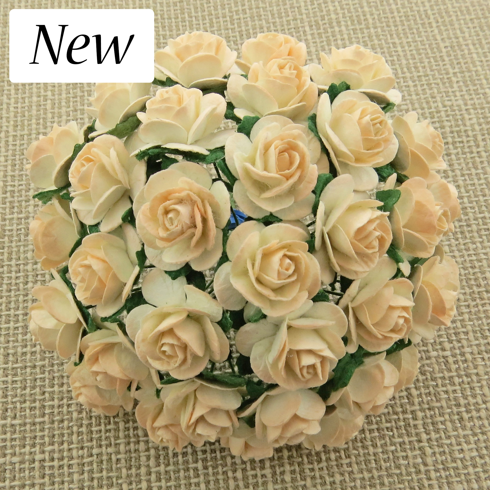 100 2-TONE PEACH MULBERRY PAPER OPEN ROSES